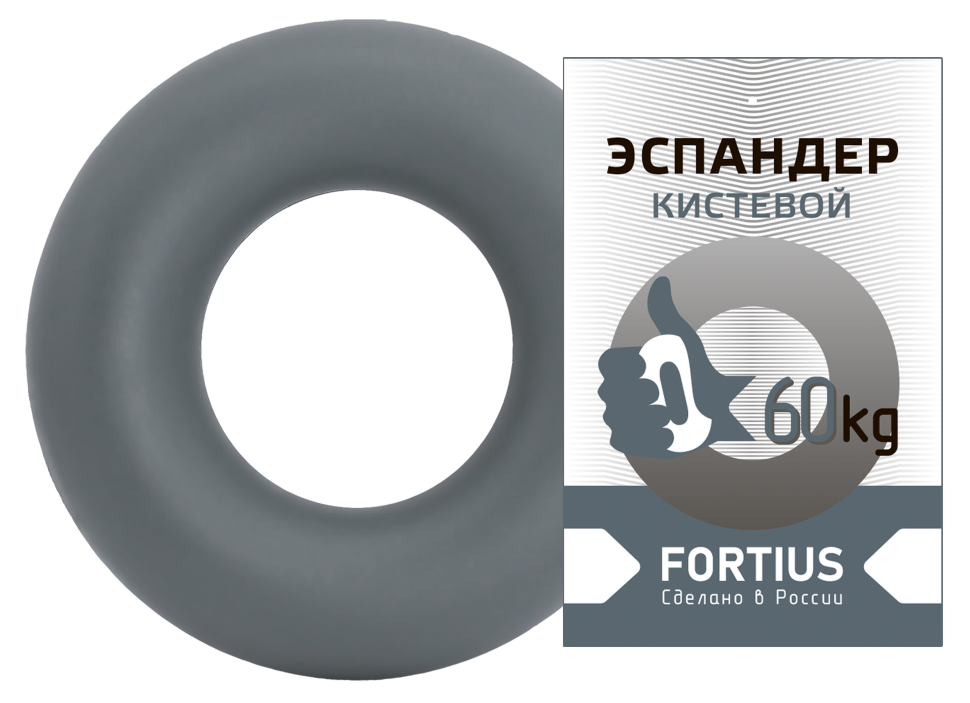 Эспандер-кольцо FORTIUS 60 кг серый